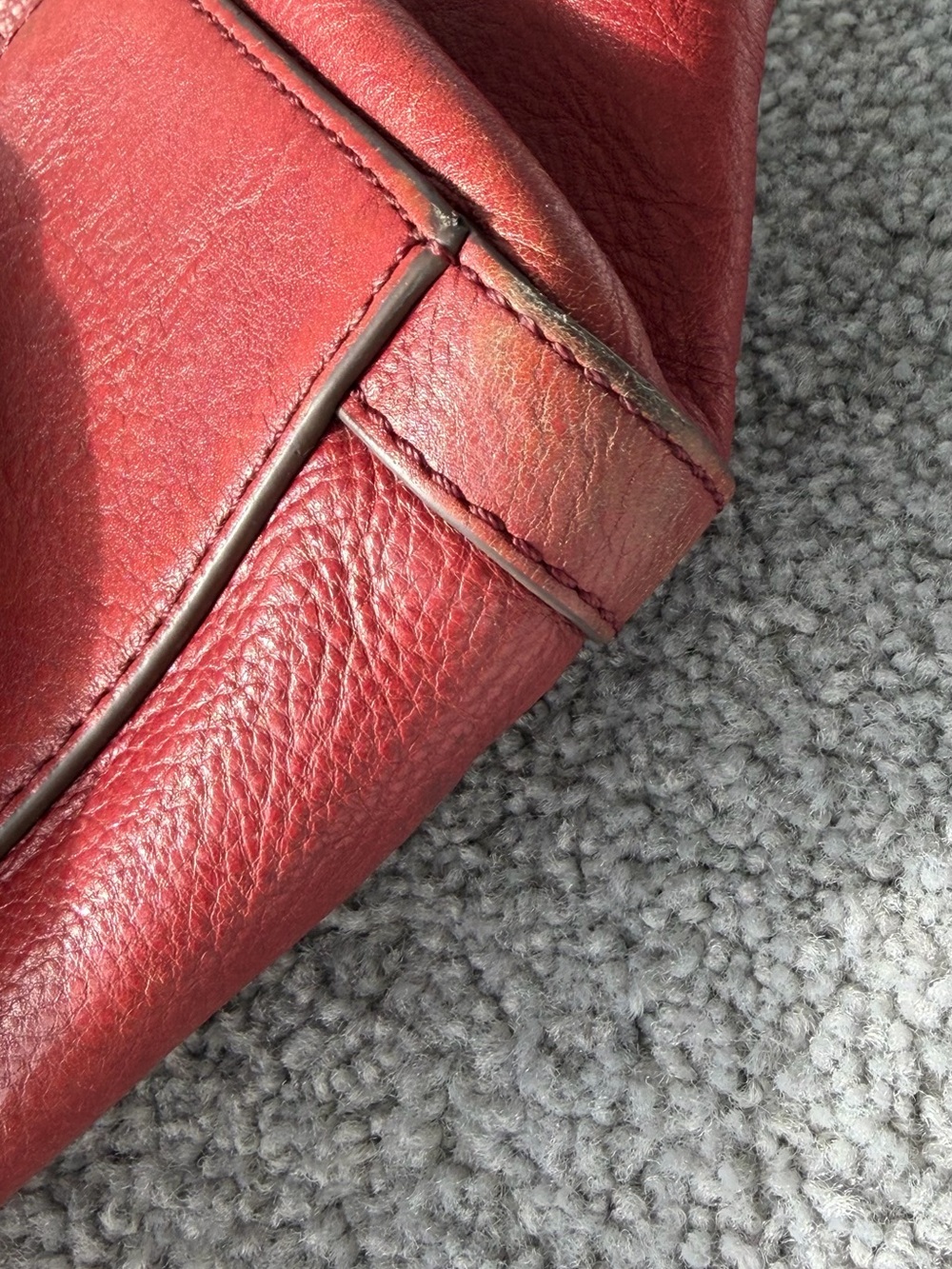 Fossil Red Leather Double-Handle Satchel - Picture 8 of 11